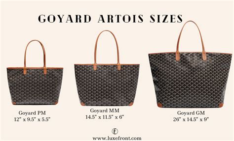 goyard artois pm tote|goyard artois pm size.